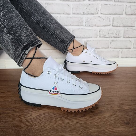 ⭐Converse Run Star Hike Canvas Platform 7.5 Women's Shoes Sneakers White 168817C - Picture 5 of 9